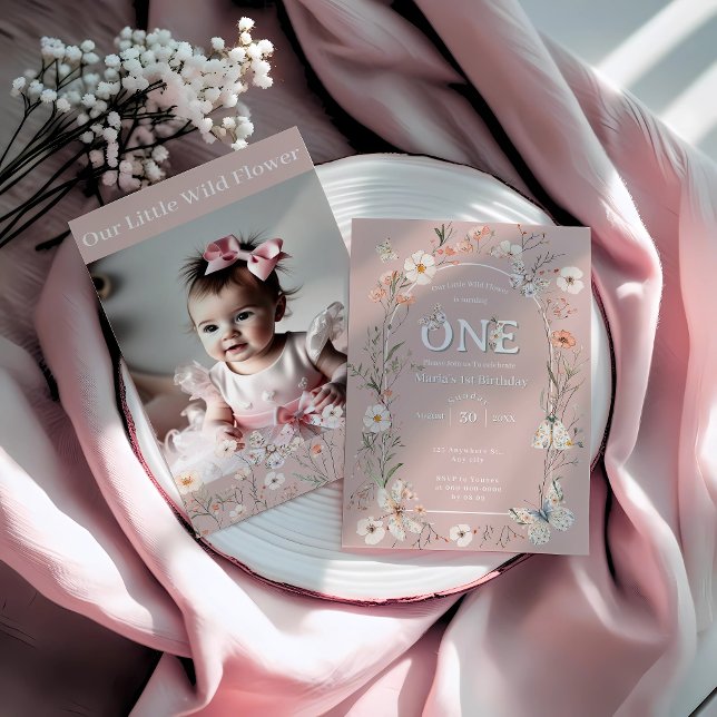 Boho Wildflower Floral Baby Birthday Invitation (Creator Uploaded)