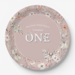 Boho Wildflower Floral Baby Birthday Paper Plates