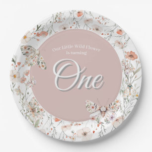 Boho Wildflower Floral Baby Birthday Paper Plates