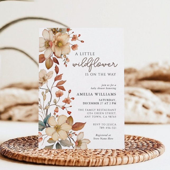 Boho Wildflower Floral Baby Shower Invitation (Creator Uploaded)