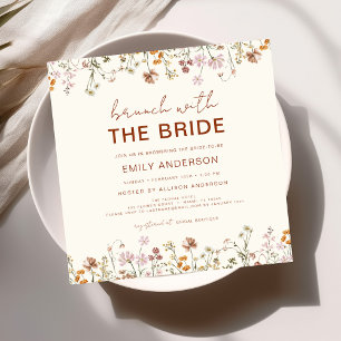 Boho Wildflower Floral Bridal Shower Brunch Invitation