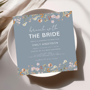 Boho Wildflower Floral Bridal Shower Brunch Invitation