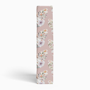 Boho Wildflower Floral Butterfly 3 Ring Binder
