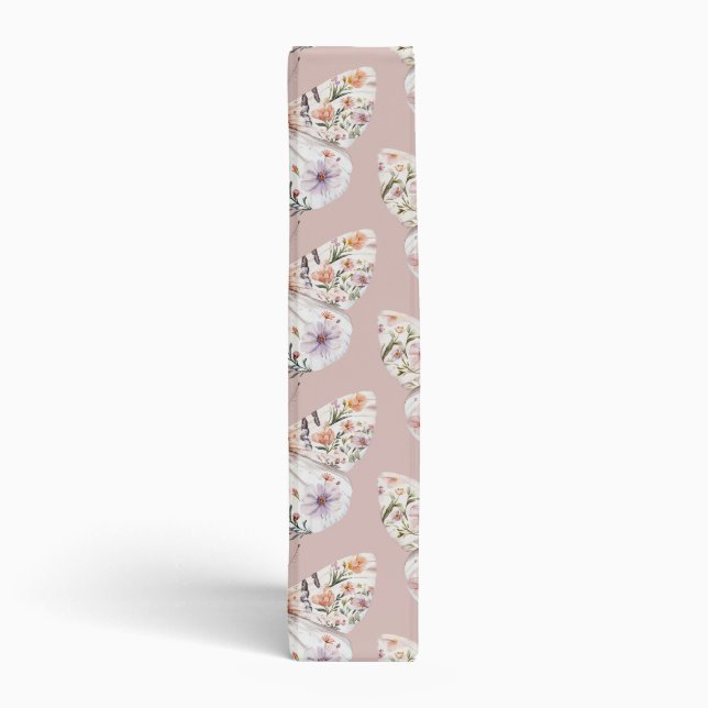 Boho Wildflower Floral Butterfly 3 Ring Binder (Spine)
