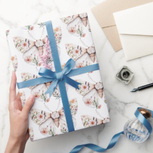 Boho Wildflower Floral Butterfly Wrapping Paper
