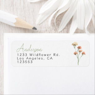 Boho Wildflower Floral Frame Return Address Label