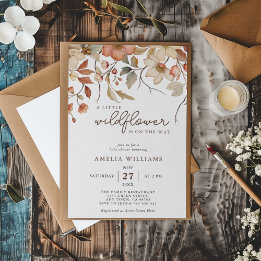 Boho Wildflower Floral On The Way Baby Shower Invitation