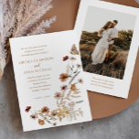Boho Wildflower Floral QR Code Photo Wedding Invitation<br><div class="desc">Boho Wildflower Floral QR Code Photo Wedding Invitation features a beautiful bouquet of wildflowers,  along with delicate butterfly illustrations.</div>