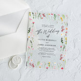 romantic dainty floral arch spring garden wedding acrylic invitations