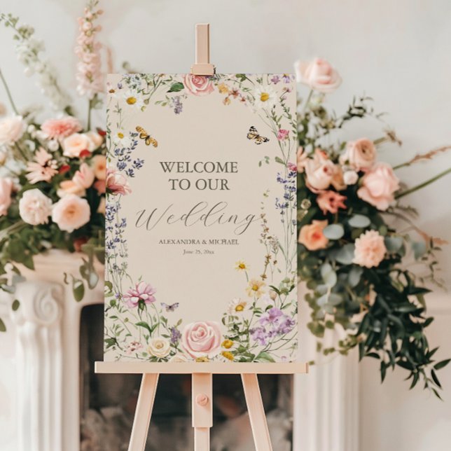 Boho Wildflower Floral Wedding Foam Board (Creator Uploaded)