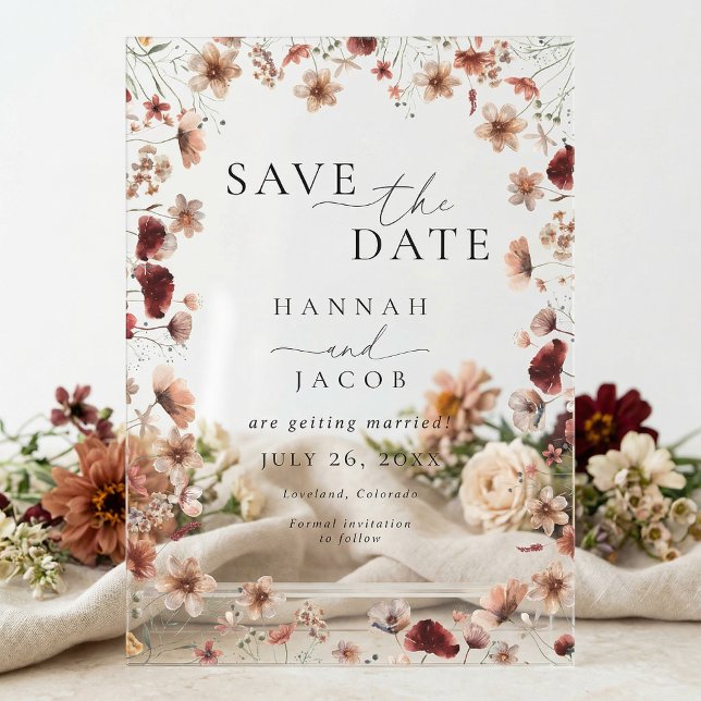 Boho Wildflower Floral Wedding Save the Date (Creator Uploaded)