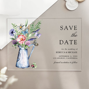 Boho Wildflower Floral Wedding Save the Date