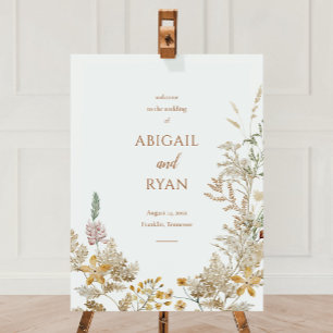 Boho Wildflower Floral Wedding Welcome Sign