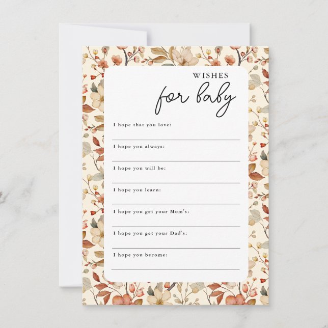 Boho Wildflower Floral Wishes for Baby Invitation (Front)