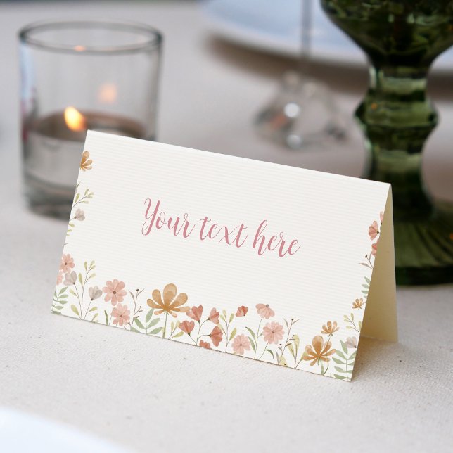 Boho Wildflower Food Tent Place Card (Creator Uploaded)