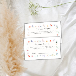 Boho Wildflower Frame Diaper Raffle Baby Shower  Enclosure Card