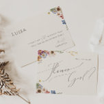 Boho Wildflower Garden | Beige Flower Girl Card<br><div class="desc">This boho wildflower garden | beige flower girl card is perfect for your simple, whimsical boho rainbow summer wedding. The bright, enchanted pink, yellow, orange, and gold color florals give this product the feel of a minimalist elegant vintage hippie spring garden. The modern design is artsy and delicate, portraying a...</div>