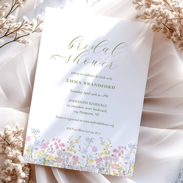 Boho Wildflower Garden Bridal Shower  Invitation (Creator Uploaded)