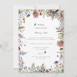 Boho Wildflower Garden Engagement Party Invitation