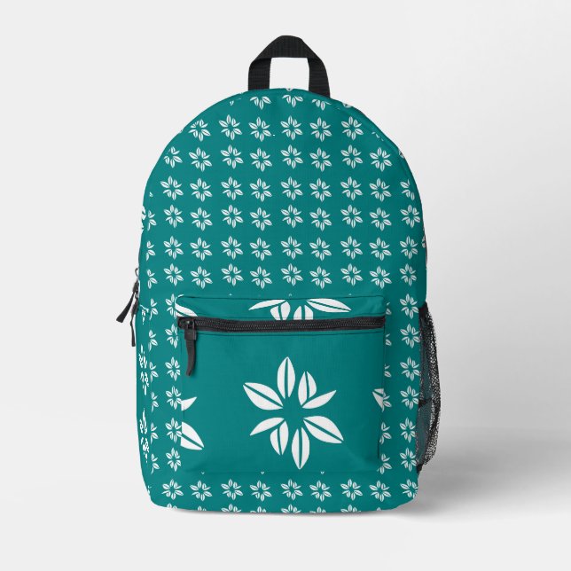 Boho Wildflower Garden Seamless Pattern Printed Backpack (Front)