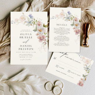 Boho Wildflower Garden Wedding Invitation