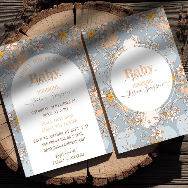 Boho Wildflower Girl Baby Shower Invitation (Creator Uploaded)