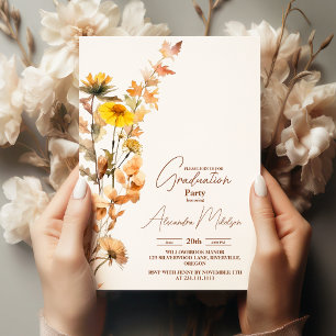 Boho Wildflower Graduation Invitation