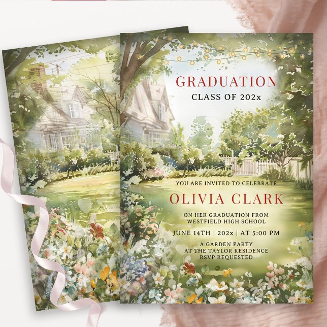 Boho Wildflower Graduation Invitation Garden Party (Creator Uploaded)