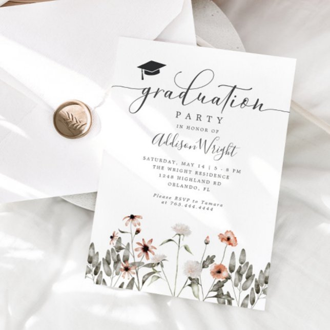 Boho Wildflower Graduation Party  Invitation (Creator Uploaded)