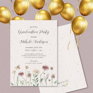 Boho Wildflower Graduation Party Invitation
