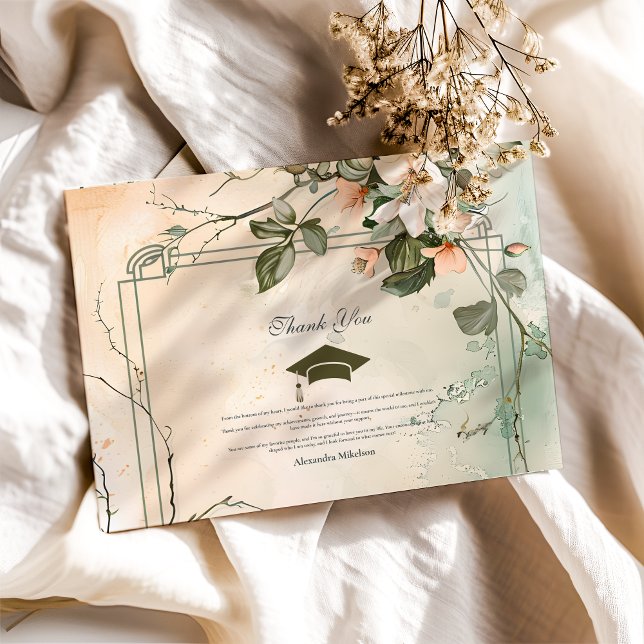 Boho Wildflower Graduation Party  Thank You Card (Creator Uploaded)