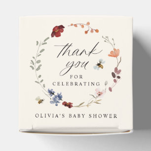 Boho Wildflower Greenery Baby Shower Favor Box