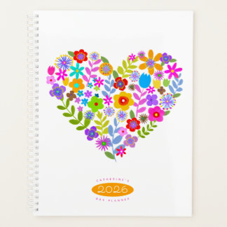 Boho Wildflower Heart 2026 Planner
