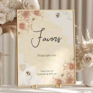 Boho Wildflower Honey Baby Shower Favors Poster