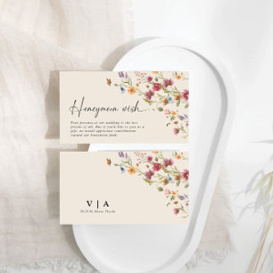 Boho Wildflower Honeymoon Wish Enclosure Card