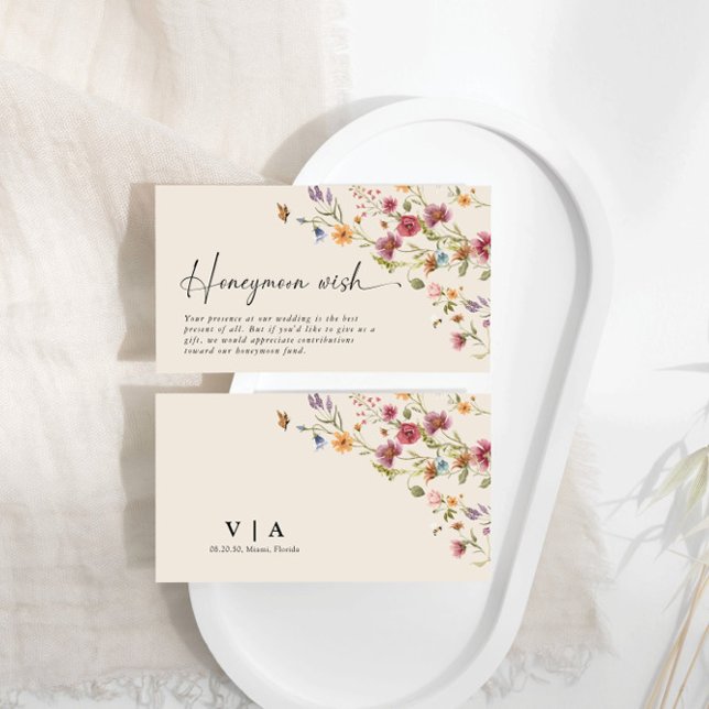 Boho Wildflower Honeymoon Wish Enclosure Card (Creator Uploaded)
