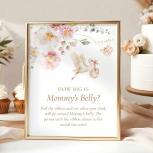 Boho Wildflower How big is Mommy's Belly Sign