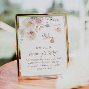 Boho Wildflower How big is Mommy's Belly Sign