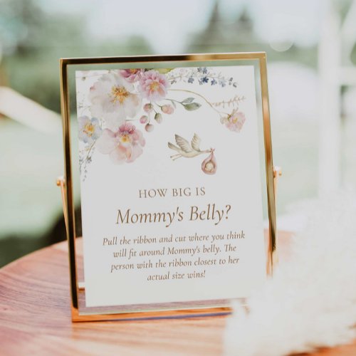 Boho Wildflower How big is Mommys Belly Sign