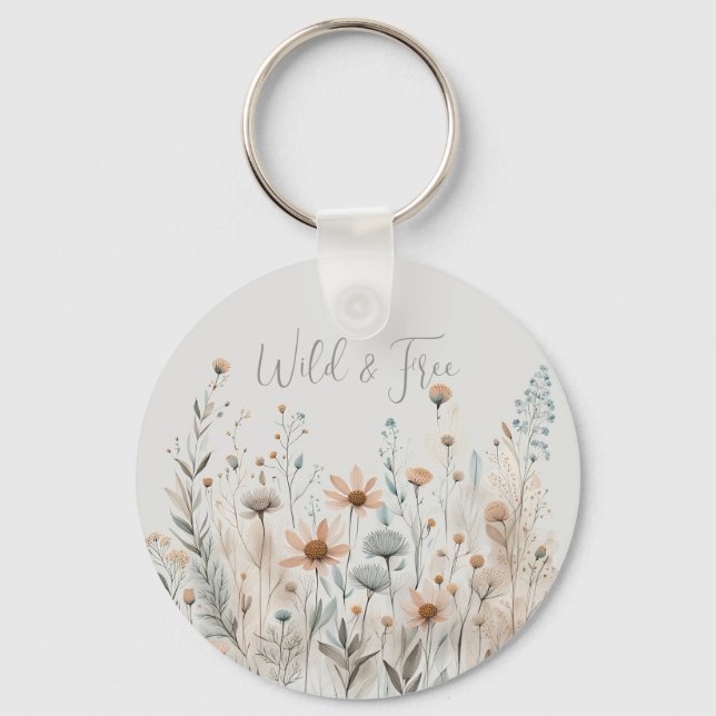 Boho Wildflower Keychain (Front)