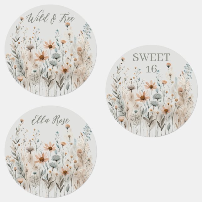 Boho Wildflower Labels (Group)