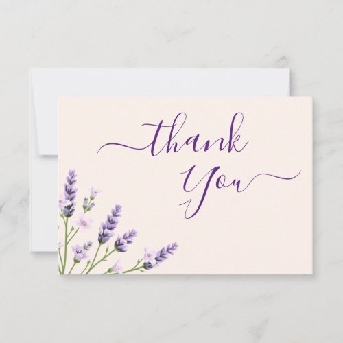 Boho Wildflower Lavender Bliss Baby Shower Thank You Card