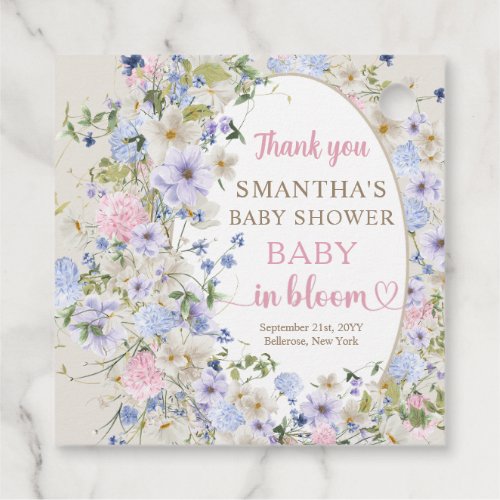 Boho Wildflower Meadow Arch Elegant Floral Baby  Favor Tags