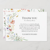 Boho Wildflower Meadow Bridal Shower Thank You Card | Zazzle