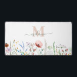 Boho Wildflower Meadow Custom Name Desk Mat<br><div class="desc">Boho Wildflower Meadow Custom Name Desk Mat</div>