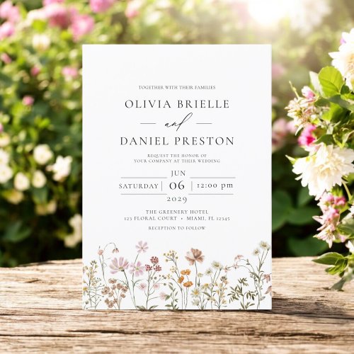 Boho Wildflower Meadow Spring Garden Wedding
