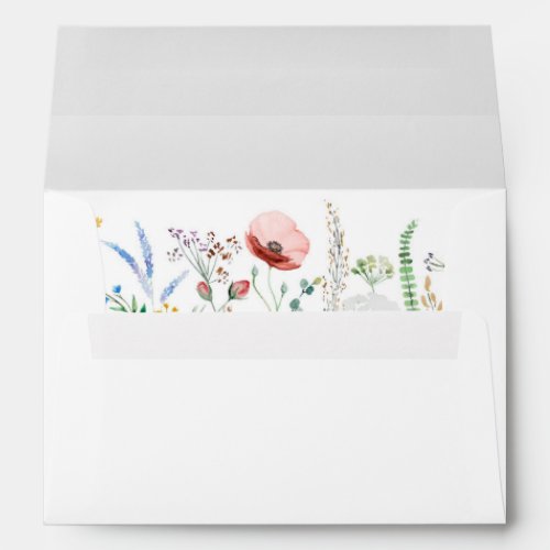 Boho Wildflower Meadow Wedding Envelope