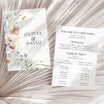Boho Wildflower Meadow Wedding Program<br><div class="desc">Introducing our "Boho Wildflower Meadow Wedding Program, " a charming addition to your special day. Featuring a whimsical watercolor wildflower design, this program beautifully guides your guests through the ceremony. Embrace the natural beauty of a meadow with this bohemian-inspired program, perfect for outdoor or rustic weddings. Personalize it with your...</div>