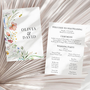 Boho Wildflower Meadow Wedding Program