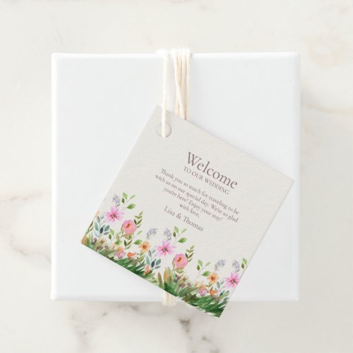 Boho  Wildflower Meadow Welcome Gift Tag